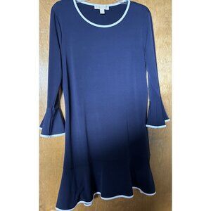 Michael Kors Blue Dress With Bell Sleeves Size P Large